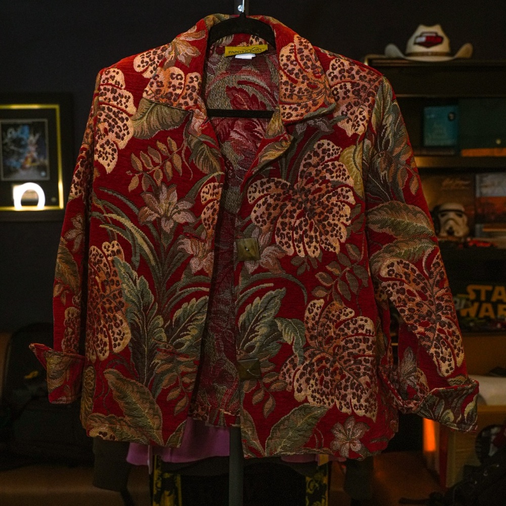 Floral Red Women's Jacket